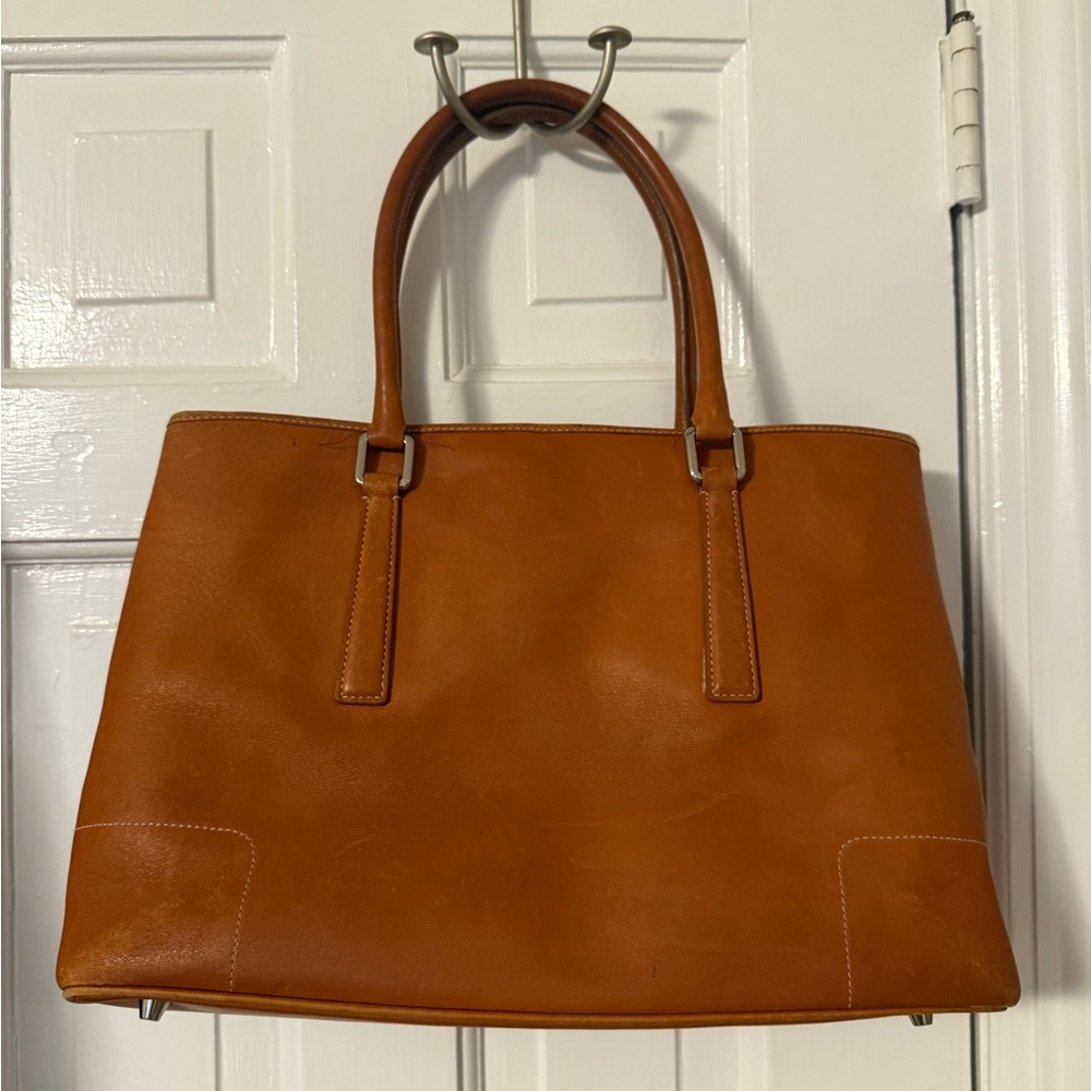 Vintage Coach Brown Leather Tote Bag